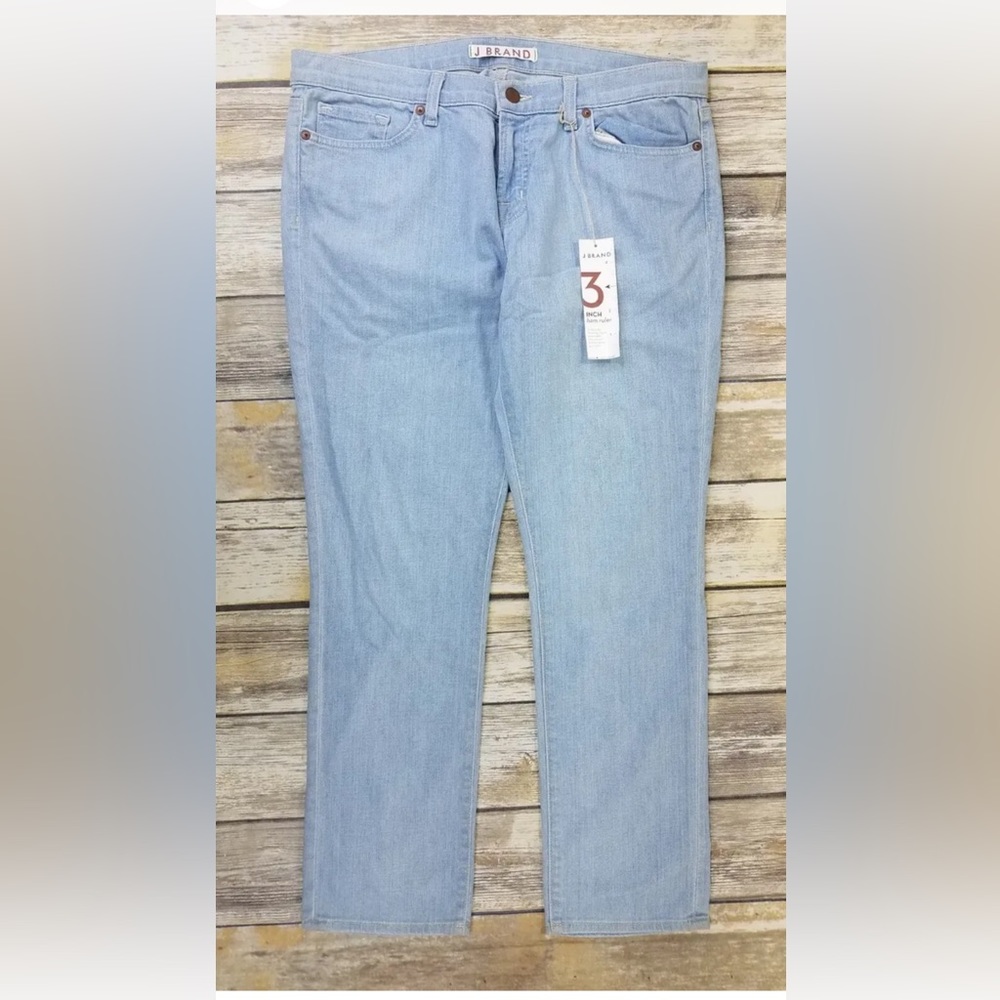 J Brand Seven Eights Jean Slim Fit Low Rise Womens Size 32X28 Light Wash Blue